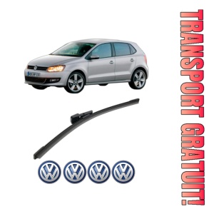 Stergator lamela spate Volkswagen POLO Van V (6R1, 6C1) din 2009 - 2017, pentru luneta auto, Bosch Aerotwin, din cauciuc siliconat rezistent, 4 Stickere Auto VW