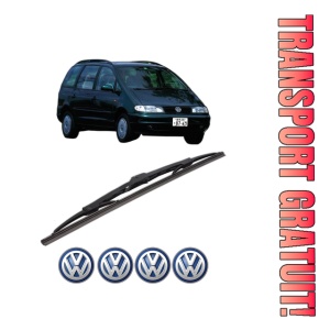 Stergator lamela spate Volkswagen SHARAN VAN (7M_) din 1996 - 2010, pentru luneta auto, Bosch Twin, din cauciuc siliconat rezistent, 4 Stickere Auto VW