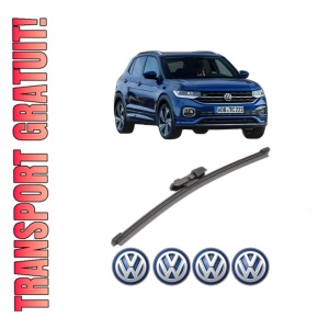 Stergator lamela spate Volkswagen T-CROSS (C11, D31) din 2018, pentru luneta auto, Valeo Silencio Xtrm, din cauciuc siliconat rezistent, 4 Stickere Auto VW