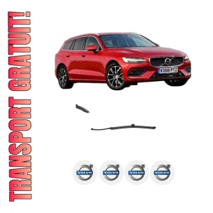 Stergator lamela spate VOLVO V60 II (225) din 2018 - 2022, pentru luneta auto, Valeo AquaBlade, din cauciuc siliconat rezistent, 4 Stickere Auto VOLVO