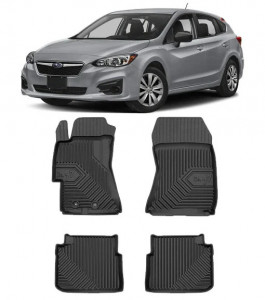 Subaru Impreza III Din 09.2007 - 2011, Hatchback , Set Covorase Auto Tip Tavita Premium 3D, din cauciuc accesorii pentru autoturismul tau - masina v165936
