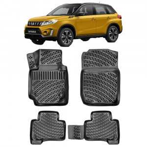Suzuki Vitara III 5D / Grand Vitara III 5D 2005-2015 Set 4 covorase auto din cauciuc tip tavita premium line 3D accesorii pentru autoturismul tau - masina v242825