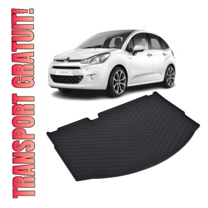 Tavita Portbagaj CITROEN C3 2010-2016, protectie portbagaj, din cauciuc 100%, pentru autoturismul CITROEN C3