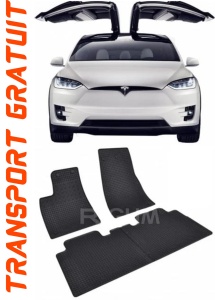 Tesla Model X fabricat din 10.2016 - Prezent, Suv, set covorase auto dedicate, din cauciuc 100% Premium accesorii pentru autoturismul tau - masina v152563