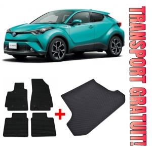Toyota C-HR Set Covorase + tavita portbagaj auto Toyota C-HR fabricatie 01.2017 - prezent, caroserie suv, portbagaj inferior, fara roata de rezerva