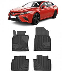 Toyota Camry Din 04.2019 - Prezent, Sedan, Hybrid , Set Covorase Auto Tip Tavita Premium 3D, din cauciuc accesorii pentru autoturismul tau - masina v165793