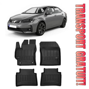 Toyota Corolla XII E210, Sedan, Din 03.2019 - Prezent , Set Covorase Auto Tip Tavita Premium 3D, din cauciuc - Img 1