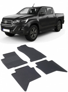Toyota Hilux, Pick-Up, fabricat din 09.2016 - Prezent, set covorase auto dedicate, din cauciuc 100% Premium accesorii pentru autoturismul tau - masina v160404