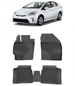 Toyota Prius III Din 06.2009 - 03.2016, Hatchback , Set Covorase Auto Tip Tavita Premium 3D, din cauciuc accesorii pentru autoturismul tau - masina v169234