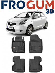 Toyota Yaris I Din 1999 - 2005, Hatchback , Set Covorase Auto Tip Tavita Premium 3D, din cauciuc accesorii pentru autoturismul tau - masina v165369