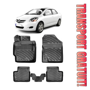 Toyota Yaris Xp90 II 2005-2013 Set 5 covorase auto din cauciuc tip tavita premium line 3D