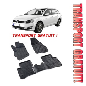 Volkswagen Golf 7 2012-2019 Set 4 covorase auto din cauciuc tip tavita premium line 3D - Transport Gratuit!