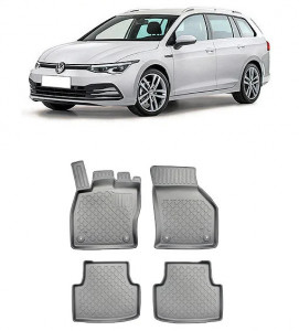 Volkswagen Golf 8, Combi, Din 03.2020 - Prezent , Set Covorase Auto Tip Tavita Premium 3D, din cauciuc accesorii pentru autoturismul tau - masina v173431