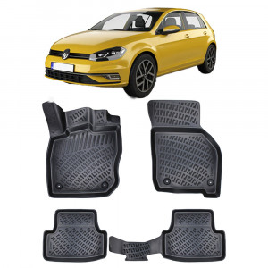 Volkswagen Golf 8 Cutie Auto Cauciucmata 2019- Set 4 covorase auto din cauciuc tip tavita premium line 3D accesorii pentru autoturismul tau - masina v242038