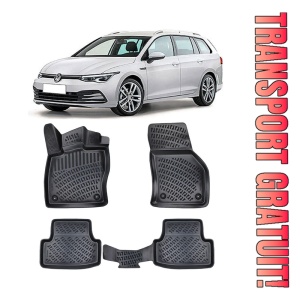 Volkswagen Golf 8 Cutie Manuala 2019-2025 Set 4 covorase auto din cauciuc tip tavita premium line 3D