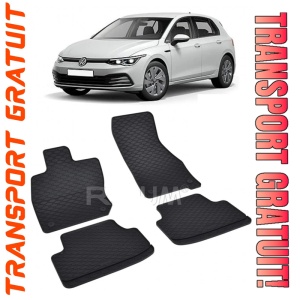 Volkswagen Golf 8 MhEV fabricat din 11.2020 - Prezent, Hatchback, set covorase auto dedicate, din cauciuc 100% Premium