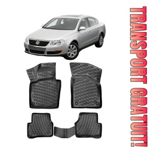 Volkswagen Passat B7 2010-2015 Set 4 covorase auto din cauciuc tip tavita premium line 3D