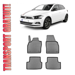 Volkswagen Polo VI, Hatchback, Din 10.2017 - Prezent , Set Covorase Auto Tip Tavita Premium 3D, din cauciuc