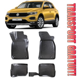 Volkswagen T-Roc 2017-2025 Set 4 covorase auto din cauciuc tip tavita premium line 3D