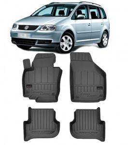 Volkswagen Touran I, Van, Din 03.2003 - 08.2015 , Set Covorase Auto Tip Tavita Premium 3D, din cauciuc accesorii pentru autoturismul tau - masina v171907