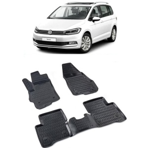 Volkswagen Touran II 2015-2025 Set 4 covorase auto din cauciuc tip tavita premium line 3D - Transport Gratuit! - Img 2