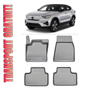 Volvo C40 Recharge (Electric) Din 12.2021 - Prezent, Suv , Set Covorase Auto Tip Tavita Premium 3D, din cauciuc