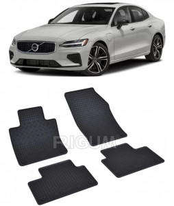 Volvo S60 PhEV fabricat din 2018 - Prezent, Sedan, set covorase auto dedicate, din cauciuc 100% Premium accesorii pentru autoturismul tau - masina v150053