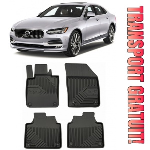 Volvo S90 Din 09.2016 - Prezent, Sedan , Set Covorase Auto Tip Tavita Premium 3D, din cauciuc
