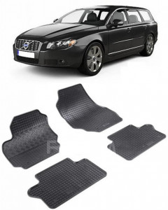 Volvo V70 III, Combi, fabricat din 09.2007 - 2016, set covorase auto dedicate, din cauciuc 100% Premium accesorii pentru autoturismul tau - masina v154278
