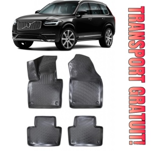 Volvo XC-90 II Plug-In Hybrid 2015-2025 Set 4 covorase auto din cauciuc tip tavita premium line 3D