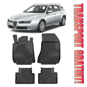 Alfa Romeo 159 Din 09.2005 - 2011, Combi , Set Covorase Auto Tip Tavita Premium 3D, din cauciuc