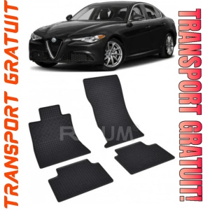Alfa Romeo Giulia fabricat din 06.2016 - Prezent, Sedan, 4X4, set covorase auto dedicate, din cauciuc 100% Premium