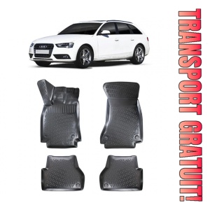 Audi A4 B8 (Typ 8K) 2008-2016 Set 4 covorase auto din cauciuc tip tavita premium line 3D