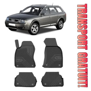 Audi A6 C5 Allroad Din 1999 - 2006, Combi , Set Covorase Auto Tip Tavita Premium 3D, din cauciuc