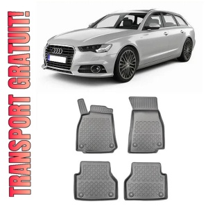 Audi A6 C8, Combi, Din 09.2018 - Prezent , Set Covorase Auto Tip Tavita Premium 3D, din cauciuc