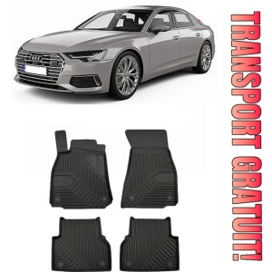 Audi A6 C8 Din 06.2018 - Prezent, Sedan , Set Covorase Auto Tip Tavita Premium 3D, din cauciuc