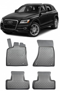 Audi Q5 8R, Suv, Din 11.2008 - 12.2016 , Set Covorase Auto Tip Tavita Premium 3D, din cauciuc accesorii pentru autoturismul tau - masina v174774