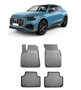 Audi Q8 4M, Suv, Din 07.2018 - Prezent , Set Covorase Auto Tip Tavita Premium 3D, din cauciuc accesorii pentru autoturismul tau - masina v173546