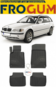 Bmw Seria 3 E46 Din 1998 - 08.2005, Combi, Nu Corespunde Pentru XdrIVe , Set Covorase Auto Tip Tavita Premium 3D, din cauciuc accesorii pentru autoturismul tau - masina v166832