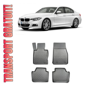 Bmw Seria 3 F30, Sedan, Din 01.2012 - 02.2019 (InclusIV X DrIVe) , Set Covorase Auto Tip Tavita Premium 3D, din cauciuc