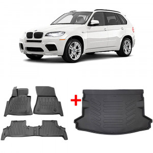 Bmw X5 (E70) (2006-2013) Set covorase auto cauciuc G.Modern Line 3D + Tavita portbagaj Urban Line