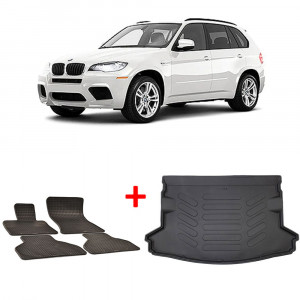 BMW X5 (E70) (2007-2013) Set 4 covorase auto cauciuc Urban Line + Tavita portbagaj Urban Line