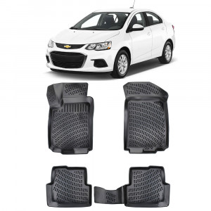 Chevrolet Aveo II2012- Set 4 covorase auto din cauciuc tip tavita premium line 3D accesorii pentru autoturismul tau - masina v242950