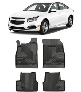 Chevrolet Cruze Din 05.2009 - 2016, Sedan , Set Covorase Auto Tip Tavita Premium 3D, din cauciuc accesorii pentru autoturismul tau - masina v168519