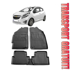 Chevrolet Spark (M300) (2009-2015) Set Covorase auto tip tavita din cauciuc Premium Umbrella