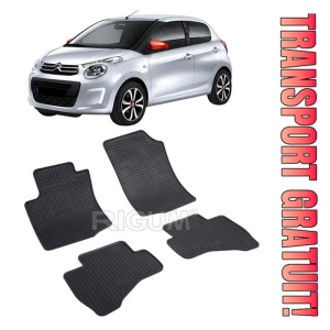 Citroen C1 II, Hatchback, fabricat din 07.2014 - Prezent, set covorase auto dedicate, din cauciuc 100% Premium
