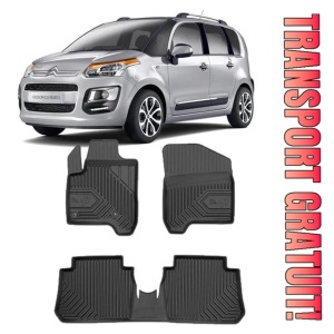 Citroen C3 Picasso Din 2009 - 10.2017, Van , Set Covorase Auto Tip Tavita Premium 3D, din cauciuc