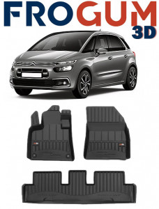 Citroen C4 Spacetourer, Van, Din 2018 - 11.2020 , Set Covorase Auto Tip Tavita Premium 3D, din cauciuc accesorii pentru autoturismul tau - masina v170868