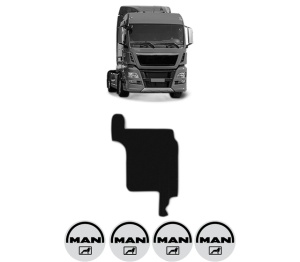 Covoras Camion Tir MAN TGX I din 2006-2021, Auto, 4x Stickere auto cu MAN