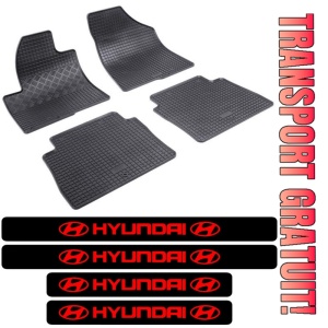 Covorase Hyundai Santa Fe II, SUV, din 04.2006 - 08.2012 si set 4 stickere protectie praguri Hyundai